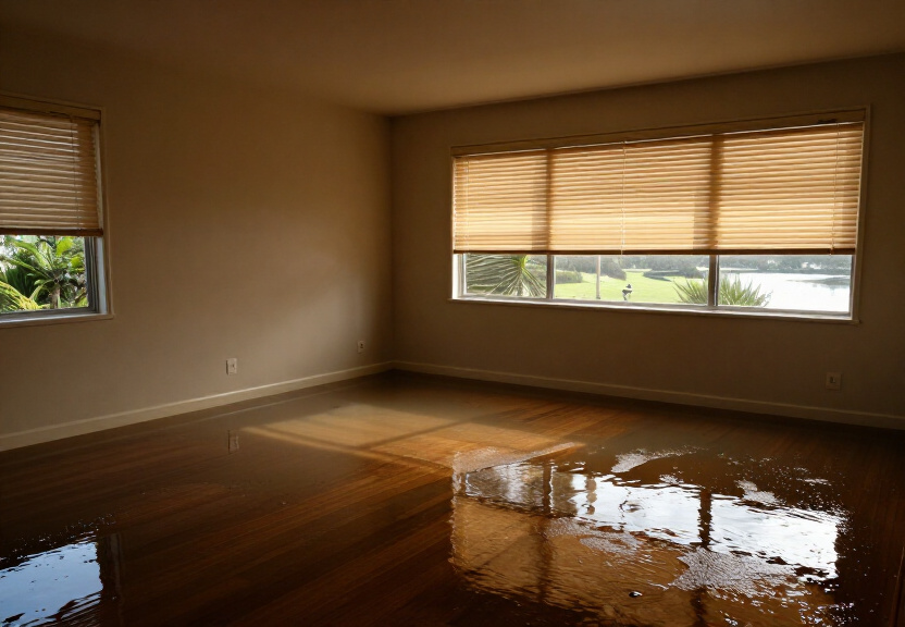 Water-damaged kitchen in Old Toongabbie before drying